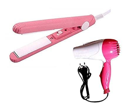 Combo Mini Hair Straightener with Hair Dryer